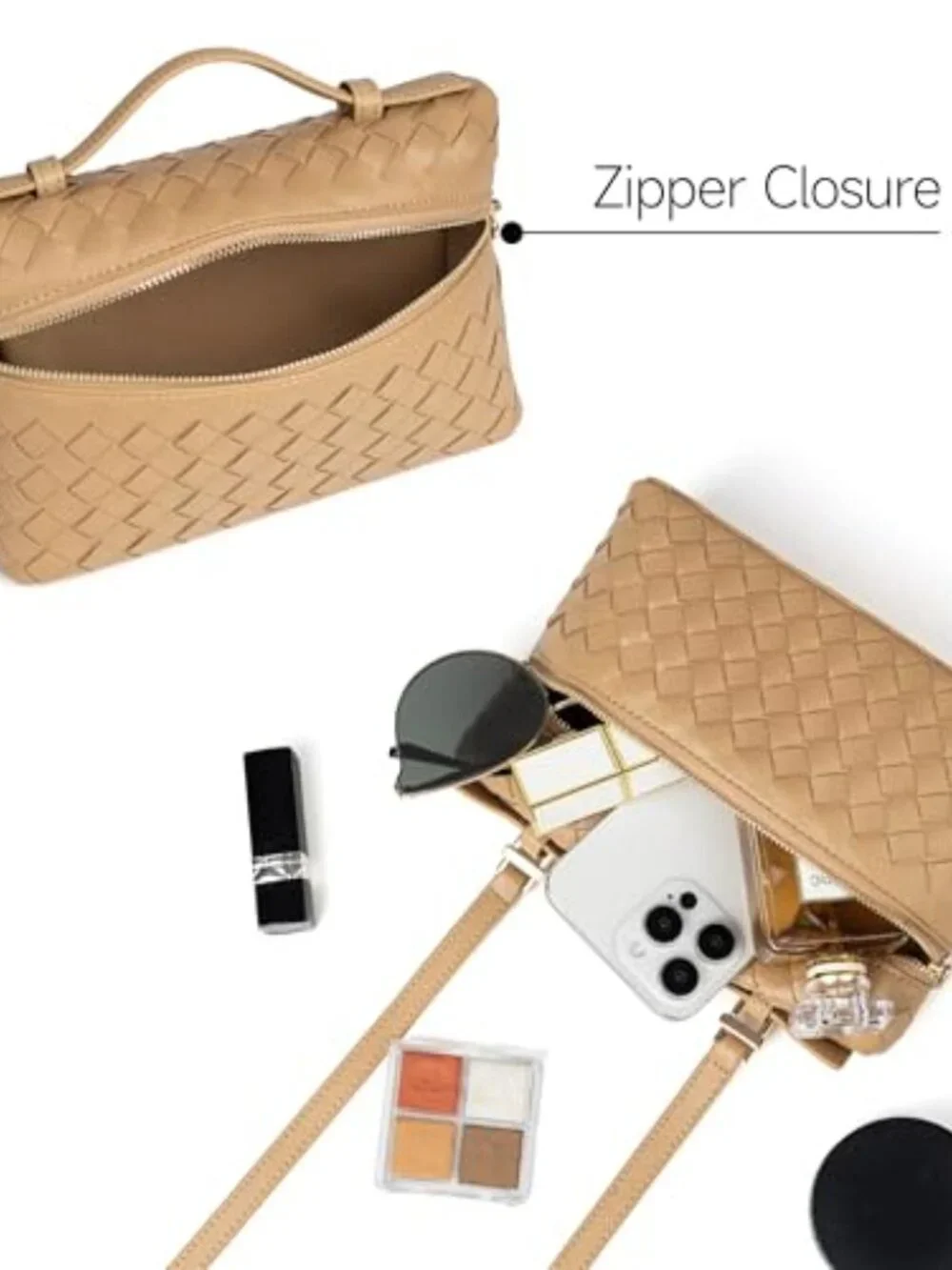 Vegan Leather Crossbody Bag Convertible Clutch Top Handle Purse Designer